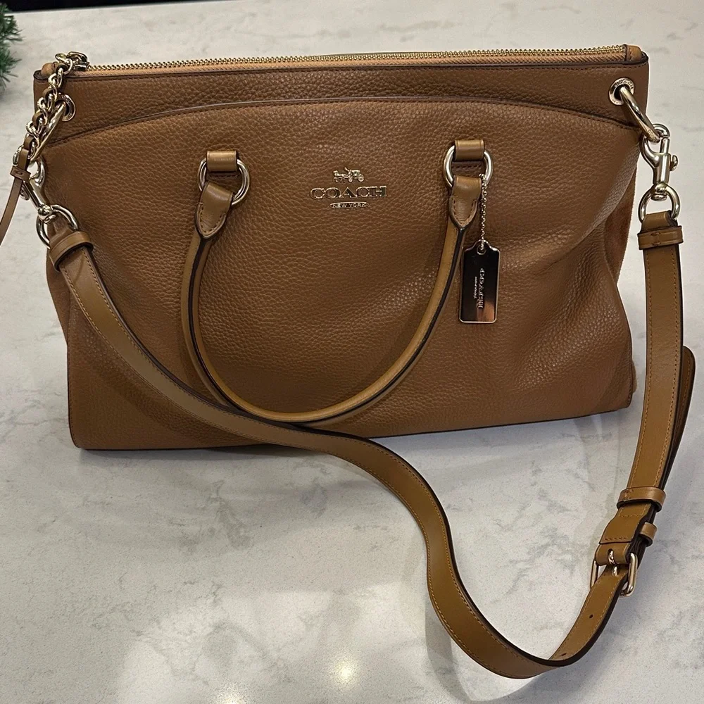 Coach Brown Leather Shoulder Bag - Picture 1 of 8